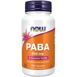 NOW FOODS, PABA Para-Amino-Benzolsäure 500mg - 100 Kapseln [258,00 EUR pro kg]