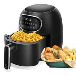 Heißluftfritteuse ohne Öl, 3 l, Heissluft Fritteusen mit 8 Programmen, Digitaler led Touchscreen, Antihaftbeschichtung, Zeit und Temperatur