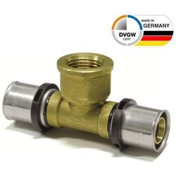 Pressfitting T-Stück Innengewinde th Kontur, Größe 32x3 - Gewinde 1 1/4 - Sanpro