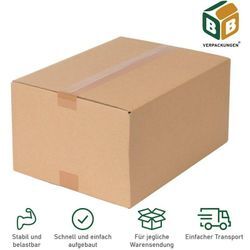 Bb-verpackungen Gmbh - 500 x Faltkartons (400 x 300 x 200 mm) stabil 1-wellig Versandkarton Päckchen dhl Hermes Schachtel Box Paket braun