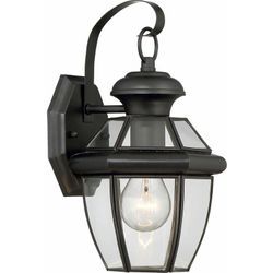 Außenleuchte Rustikal Vintage E27 IP23 regenfest h: 36 cm Schwarz Wandlampe Laterne Garten Haus Hof