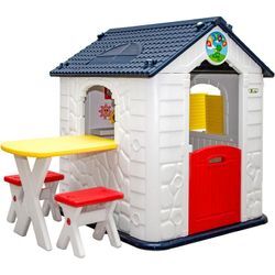 Littletom - Kinder Spielhaus ab 1 - Garten Kinderhaus mit Tisch - Kinderspielhaus Kunststoff