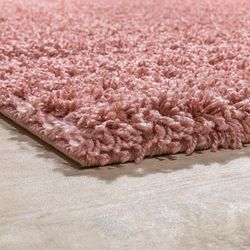 Paco Home - Bettumrandung Läufer Shaggy Teppich Langflor Uni Einfarbig Pink Läuferset 3 Tlg. 2mal 60x100 1mal 70x250