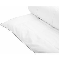 Bettdecke Weiß Mikrofaser und Japara Baumwolle 135 x 200 cm Warm für Winter Monochromatisch Steppdecke Steppbett mit Paspel Schlafzimmer