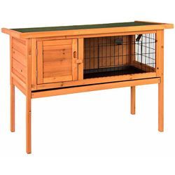 Home Discount - Single Wooden Pet Hutch Rabbit Guine Pig Cage Run With Clean Tray