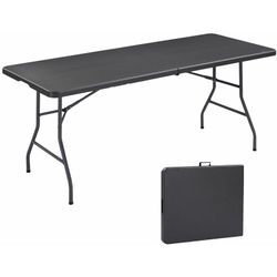 Buffettisch klappbar 182 x 74 x 74 cm Campingtisch Partytisch Klapptisch Gartentisch für Garten Terrasse und Balkon zusammenklappbar 8 Personen Ink.