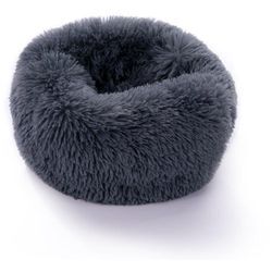 Hundebett Katzenbett Flauschig Hundekissen Hundesofa Hundedecke Hundekörbchen Anthrazit, Ø40 cm - Paco Home