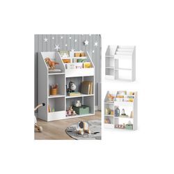 Vicco Kinderregal Bücherregal Wandregal Luigi Weiß 100x114 cm modern Kinderzimmer Regal Spielzeugregal Dekoregal Standregal Aufbewahrungsregal Würfelregal Ablage Fach freistehend