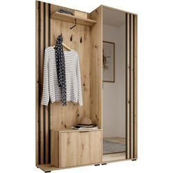 MOEBLO Kompaktgarderobe JOHN (Dielenschrank Wandschrank Regal Diele & Flur Kleiderschrank Schuhschrank