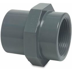 Mega Gewindemuffe pvc-u 32/40 mm x 1 Zoll Klebemuffe/Klebestutzen x Innengewinde 10 bar, grau