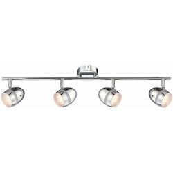 Globo - led Deckenleuchte Spotleiste chrom Wohnzimmerleuchte Deckenlampe Esszimmer, 4 flammig, Spots beweglich, 4x3W 4x 220lm 3000K, LxBxH 66 x 8,5 x