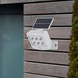 Etc-shop - Solarlampen für Außen mit Bewegungsmelder led Solar Wandleuchte Aussen Spot mit Bewegungsmelder Aussen, weiß, led 0,3W 150Lm kaltweiß,