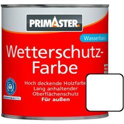 Wetterschutzfarbe 2,5L Weiß Holzfarbe UV-Schutz Wetterschutz - Primaster