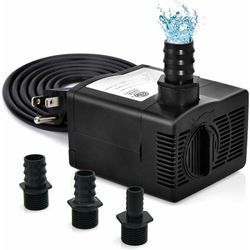 Costway - Aquarium Pumpe 22 w, Mini Wasserpumpe 900 L/h mit 2,2 m hohem Hub & 1,83 m Netzkabel & 3 Düsen, Katzenbrunnen Pumpe Trinkbrunnen für