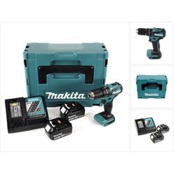 Makita DHP 483 RFJ Akku Schlagbohrschrauber 18V 40Nm + 2x 3,0 Ah Akku + Ladegerät + Makpac