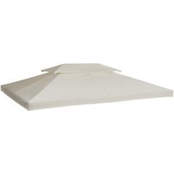 Outsunny Hawaiischirm, Sonnenschirm, Gartenschirm, höhenverstellbar, neigbar, beige, Ø160 x 190cm - Beige