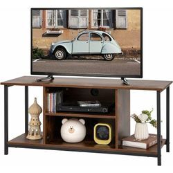 Costway - TV-Schrank für Fernseher bis 50 Zoll, TV-Lowboard mit verstellbarem Ablagen, offene Fächer, 2 Löchern für Kabel, Fernsehtisch