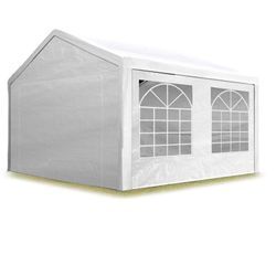 Toolport - Partyzelt Pavillon 3x3 m in weiß pe Plane 350 n Wasserdicht uv Schutz Festzelt Gartenzelt - weiß