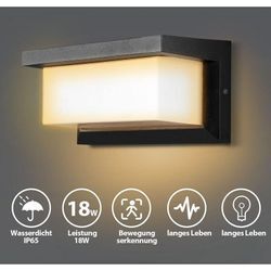 Einfeben - vingo 18W led Wandlampe mit Bewegungsmelder IP65 Sensor Deko Außenleuchte Wandleuchte