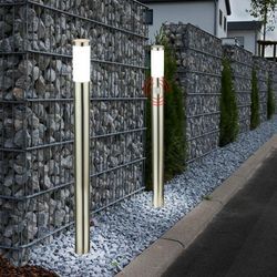 2er Set led Stand Lampen Bewegungsmelder Außen Beleuchtung Garten Weg Edelstahl Steh Leuchten IP44