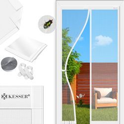 KESSER® Magnet Fliegengitter Tür Insektenschutz Magnetvorhang Türvorhang Schutzgitter mit kinderleichter Inkl. Klebemontage für Balkontür Terrassentür Kellertür Montage Ohne Bohren