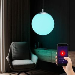 Hängeleuchte Pendelleuchte Lampe Hängelampe Esszimmerleuchte Wohnzimmerlampe, Smart Home App Steuerung Farbwechsler dimmbar, rgb led 10W 806Lm