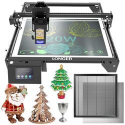 Longer - Ray5 20 w Lasergravierer,Mit Wabenplatte,mit Gravurbereich 375 x 375 mm, 32-Bit-Motherboard,Hunderte von Farben auf Metallstahl mit