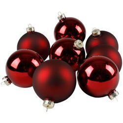 Buri - Weihnachtsbaumkugeln 12er-Set rot Christbaumkugel Baumschmuck 3cm Weihnachtsdeko