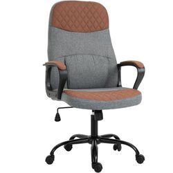 Bürostuhl Massage höhenverstellbarer Chefsessel Gamingstuhl mit Massagefunktion ergonomischer Drehstuhl Massage Sessel PU-Leder Stahl Grau+Braun 60 x