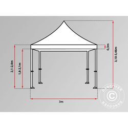 Faltzelt Faltpavillon Wasserdicht FleXtents PRO 3x3m Gestreift