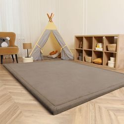 Paco Home Kinderteppich Kinderzimmer Teppich Baby Spielteppich Flauschig Rutschfest Deko Beige, 200x350 cm