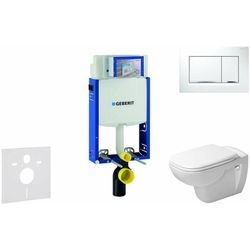 Kombifix - Vorwandinstallationsset, wc mit Sitz, D-Code, randlos, SoftClose, Betätigungsplatte Sigma30, Weiß/Chrom glänzend 110.302.00.5 NH5 - Geberit