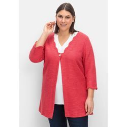 Strickjacke mit Knopfverschluss, aus Bouclé-Qualität, rot, Gr.42