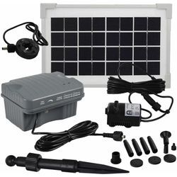 Solar Springbrunnen Teichpumpen - Set 3.5W-BL-Li mit Akku und led Licht - Agora-tec