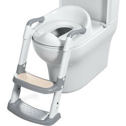 Kinsi - Toilettenverkleinerer, Baby-Töpfchen-Toilette, Kinder-Toilettensitzerhöhung, rutschfeste Unterlage mit Griffen, höhenverstellbar, klappbarer