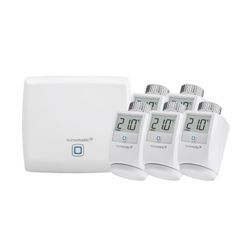 HOMEMATIC IP Heizkörperthermostat "SET: Access Point + 5St. heizkörperthermostat", weiß (grundfarbe), B:30cm H:20cm T:35cm, Heizkörperthermostate