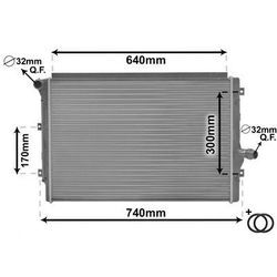 VAN WEZEL Kühler, Motorkühlung mit Zubehör für SKODA VW SEAT AUDI 5C0121251L 1K0121251BK 1K0121251DM 58012208