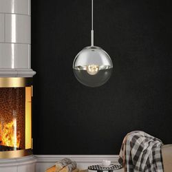 Design Decken Pendel Leuchte Wohn Zimmer Beleuchtung Glas Kugel Hänge Lampe chrom klar