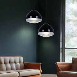 Hängeleuchte Hängelampe Pendelleuchte Esstischlampe Wohnzimmer, Höhe anpassbar, Glaskugel Metall schwarz, 1x E14 Fassung, DxH 17x100cm, 2er Set