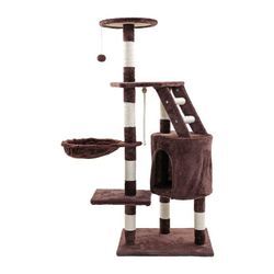 Estexo - Kratzbaum Katzenbaum Katzenkratzbaum 118 cm xl Kletterbaum Spielbaum für Katzen Braun