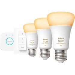 PHILIPS Hue White Ambiance E27 inkl. Dimmschalter 3x1100 3er Starter Set Warmweiß