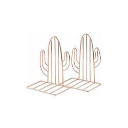 Buchstützen aus Metall, 1 Paar Buchstützen für Kinder, Buchstützen im Kaktus-Design, für Büros, Deko, Regale, Schulen und Bibliotheken (Roségold)