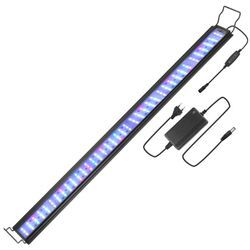 Swanew - 45W led Aquarium mit timer Aquariumleuchte Abdeckung rgb Licht,107-130cm