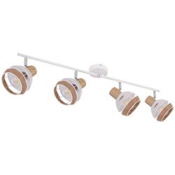 Decken Leuchte Fernbedienung Spot Leiste verstellbar Holz-Optik Käfig Lampe dimmbar im Set inkl. rgb led Leuchtmittel