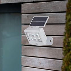 Solarlampen für Außen mit Bewegungsmelder LED Solar Wandleuchte Aussen Spot mit Bewegungsmelder Aussen, weiß, LED 0,3W 150Lm kaltweiß, LxBxH