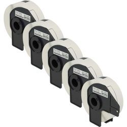 Set 5x Etiketten-Rolle 29mm x 90mm kompatibel mit Brother pt QL-800, QL-820NWB, QL-810W, QL720NW Etiketten-Drucker - Vhbw