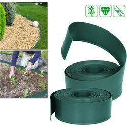 Froadp - 20m Beetumrandung Mähkante pp Kunststoff Blumenbeetumrandung Rasenkante diy Plastik Gartenumrandung Set Garten Beeteinfassungen, Grün