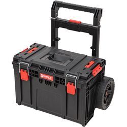 System prime Cart Trolley stapelbar 590 x 425 x 660 mm 37 l IP66 100 kg belastbar mit Doppelteleskopstiel aus Aluminium - Qbrick