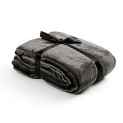 Kuscheldecke Tagesdecke Wohndecke 150 x 200 cm Flanell Decke Wolldecke Plaid Uni Graphite