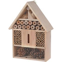 Insektenhotel zum aufhängen 30 x 22 cm - Natur - Insektenhaus aus Holz zum hängen - Bienen Marienkäfer Schmetterling Haus